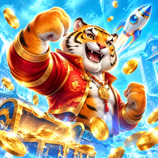 Tela completa do jogo Fortune Tiger com tigre dourado e símbolos asiáticos de sorte