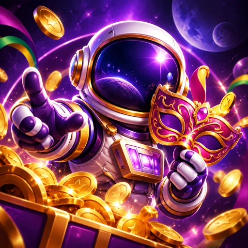 Astronauta do jogo Spaceman flutuando com multiplicador na tela